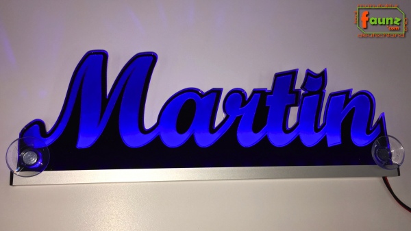 Ihr LED Wunschname "Martin" Namensschild Leuchtschild Truckerschild