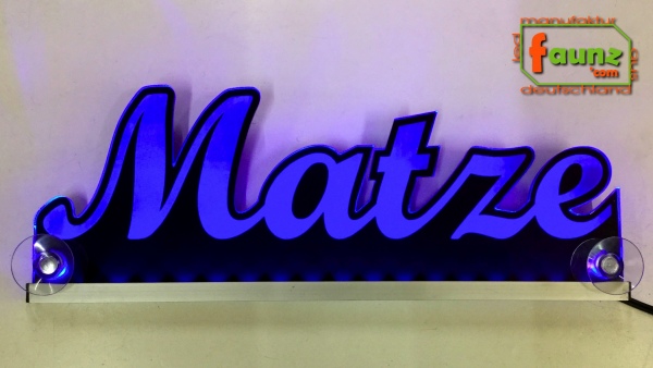 Ihr LED Wunschname "Matze" Namensschild Leuchtschild Truckerschild