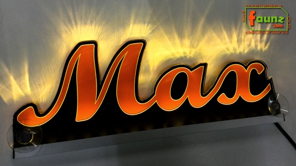 Ihr LED Wunschname "Max" Namensschild Leuchtschild Truckerschild