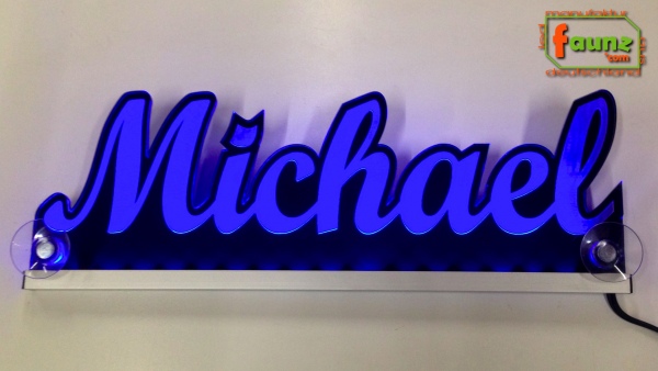 Ihr LED Wunschname "Michael" Namensschild Leuchtschild Truckerschild