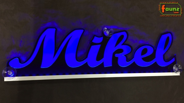 Ihr LED Wunschname "Mikel" Namensschild Leuchtschild Truckerschild