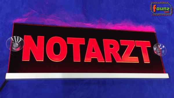 LED Einsatzschild "Notarzt" Leuchtschild Warnschild Namensschild