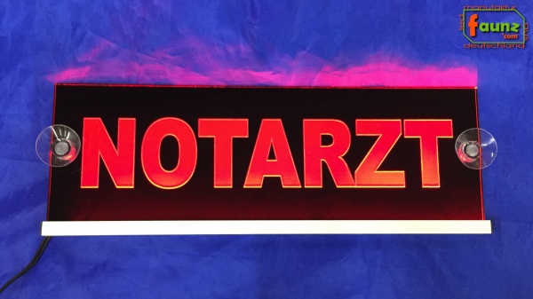 LED Einsatzschild "Notarzt" Leuchtschild Warnschild Namensschild