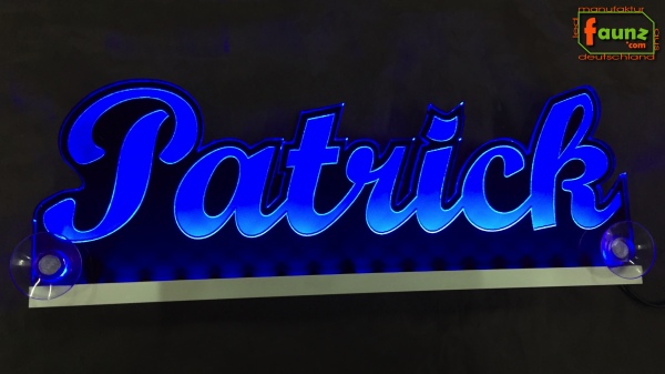 Ihr LED Wunschname "Patrick" Namensschild Leuchtschild Truckerschild als Konturschnitt