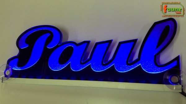 Ihr LED Wunschname "Paul" Namensschild Leuchtschild Truckerschild