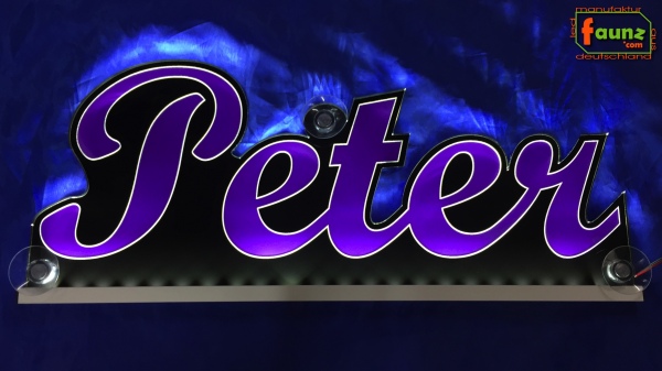 Ihr LED Wunschname "Peter" Namensschild Leuchtschild Truckerschild