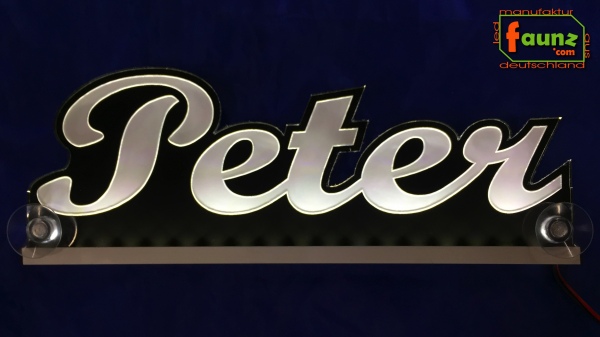 Ihr LED Wunschname "Peter" Namensschild Leuchtschild Truckerschild