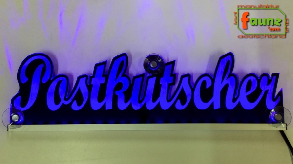 Ihr LED Wunschname "Postkutscher" Namensschild Leuchtschild Truckerschild