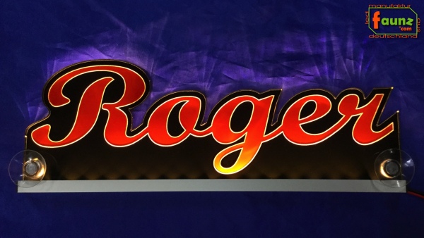 Ihr LED Wunschname "Roger" Namensschild Leuchtschild Truckerschild