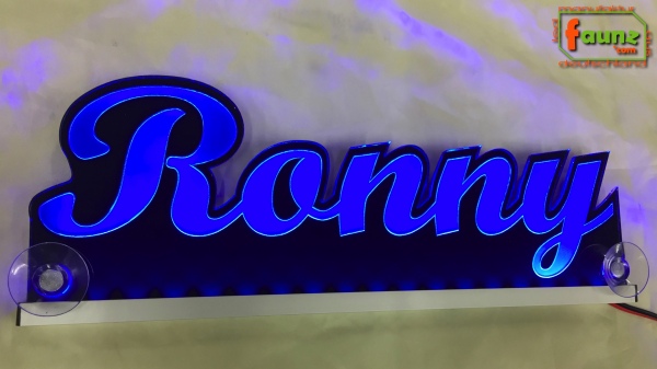 Ihr LED Wunschname "Ronny" Namensschild Leuchtschild Truckerschild
