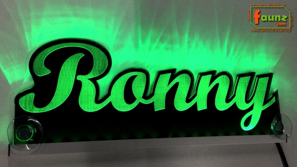 Ihr LED Wunschname "Ronny" Namensschild Leuchtschild Truckerschild