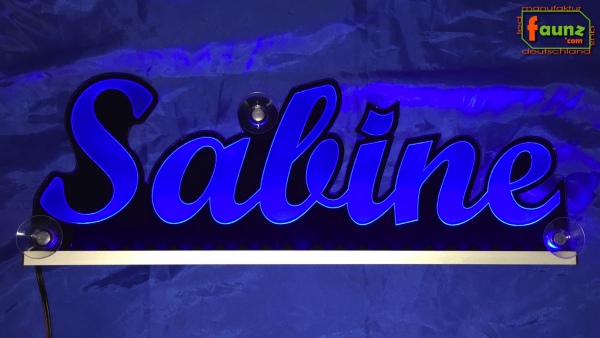 Ihr LED Wunschname "Sabine" Namensschild Leuchtschild Truckerschild