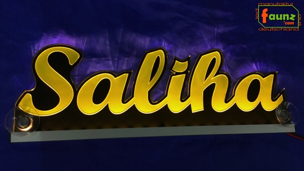 Ihr LED Wunschname "Saliha" Namensschild Leuchtschild Truckerschild