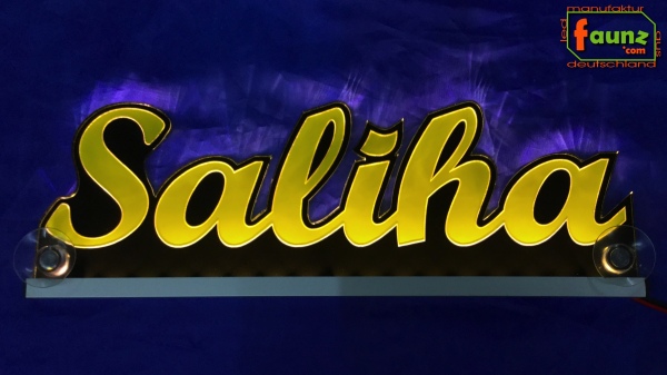 Ihr LED Wunschname "Saliha" Namensschild Leuchtschild Truckerschild