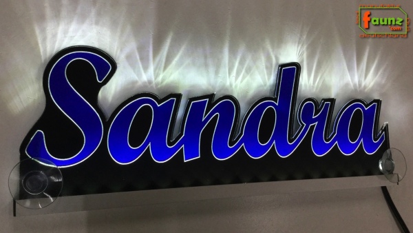 Ihr LED Wunschname "Sandra" Namensschild Leuchtschild Truckerschild