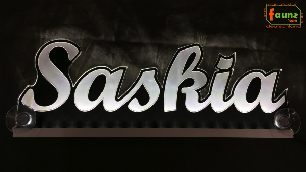 Ihr LED Wunschname "Saskia" Namensschild Leuchtschild Truckerschild