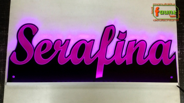 Ihr LED Wunschname "Serafina" Namensschild Leuchtschild Truckerschild