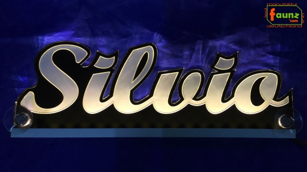 Ihr LED Wunschname "Silvio" Namensschild Leuchtschild Truckerschild