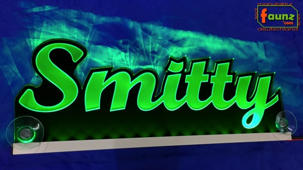 Ihr LED Wunschname "Smitty" Namensschild Leuchtschild Truckerschild