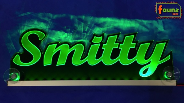 Ihr LED Wunschname "Smitty" Namensschild Leuchtschild Truckerschild