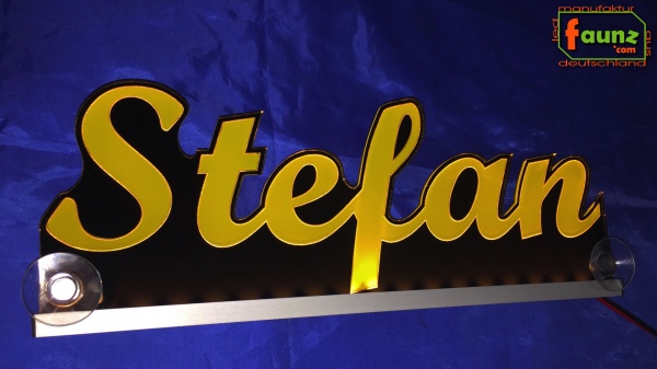 Ihr LED Wunschname "Stefan" Namensschild Leuchtschild Truckerschild
