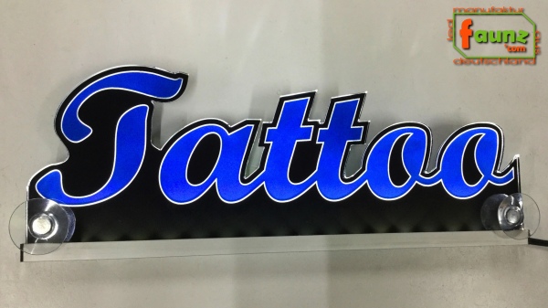 Ihr LED Wunschname "Tattoo" Namensschild Leuchtschild Truckerschild