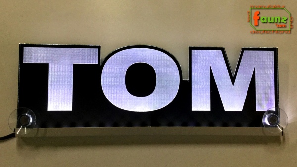 Ihr LED Wunschname "TOM" Namensschild Leuchtschild Truckerschild