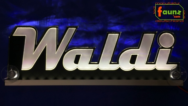 Ihr LED Wunschname "Waldi" Namensschild Leuchtschild Truckerschild