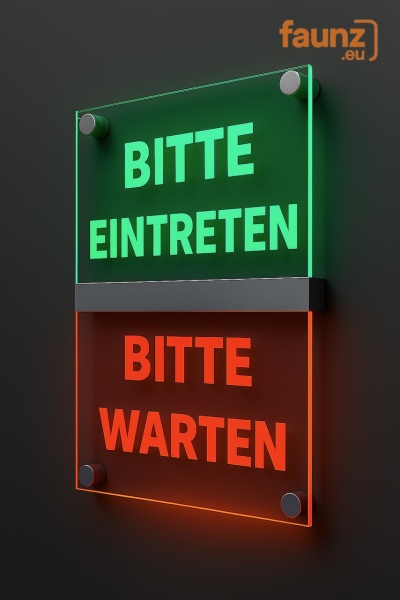LED Sign " Bitte eintreten - Bitte warten " | faunz.com